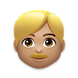Emoji 👱🏽‍♂️ Uomo Biondo: Carnagione Olivastra su LG Velvet.
