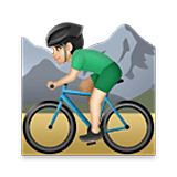 🚵🏻‍♂️ Emoji Homem Fazendo Mountain Bike: Pele Clara na LG Velvet.