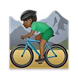 🚵🏾‍♂️ Emoji Homem Fazendo Mountain Bike: Pele Morena Escura na LG Velvet.