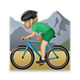 🚵🏼‍♂️ Emoji Homem Fazendo Mountain Bike: Pele Morena Clara na LG Velvet.