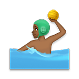 🤽🏾‍♂️ Emoji Hombre Jugando Al Waterpolo: Tono De Piel Oscuro Medio en LG Velvet.