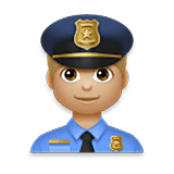 Emoji 👮🏼‍♂️ Poliziotto Uomo: Carnagione Abbastanza Chiara su LG Velvet.