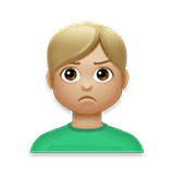 Emoji 🙎🏼‍♂️ Uomo Imbronciato: Carnagione Abbastanza Chiara su LG Velvet.