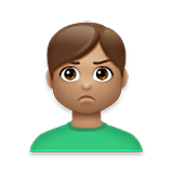 Emoji 🙎🏽‍♂️ Uomo Imbronciato: Carnagione Olivastra su LG Velvet.
