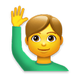 🙋‍♂️ Emoji Homem Levantando A Mão na LG Velvet.