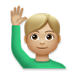 🙋🏼‍♂️ Emoji Hombre Con La Mano Levantada: Tono De Piel Claro Medio en LG Velvet.