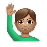 Emoji 🙋🏽‍♂️ Uomo Con Mano Alzata: Carnagione Olivastra su LG Velvet.