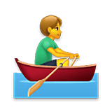 Emoji 🚣‍♂️ Uomo In Barca A Remi su LG Velvet.