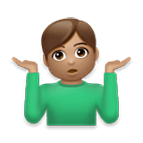 Emoji 🤷🏽‍♂️ Uomo Che Scrolla Le Spalle: Carnagione Olivastra su LG Velvet.