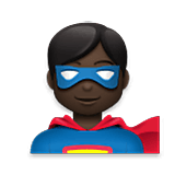Emoji 🦸🏿‍♂️ Supereroe Uomo: Carnagione Scura su LG Velvet.