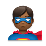 🦸🏾‍♂️ Emoji Homem Super-herói: Pele Morena Escura na LG Velvet.
