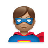 🦸🏽‍♂️ Emoji Homem Super-herói: Pele Morena na LG Velvet.