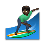 Emoji 🏄🏿‍♂️ Surfista Uomo: Carnagione Scura su LG Velvet.