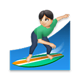 Emoji 🏄🏻‍♂️ Surfista Uomo: Carnagione Chiara su LG Velvet.