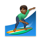 🏄🏾‍♂️ Emoji Homem Surfista: Pele Morena Escura na LG Velvet.