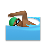 🏊🏾‍♂️ Emoji Homem Nadando: Pele Morena Escura na LG Velvet.