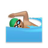 Emoji 🏊🏽‍♂️ Nuotatore: Carnagione Olivastra su LG Velvet.