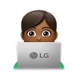 👨🏾‍💻 Emoji Tecnólogo: Pele Morena Escura na LG Velvet.