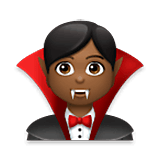 🧛🏾‍♂️ Emoji Vampiro Hombre: Tono De Piel Oscuro Medio en LG Velvet.