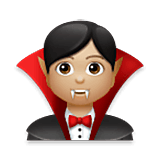 Emoji 🧛🏼‍♂️ Vampiro Uomo: Carnagione Abbastanza Chiara su LG Velvet.