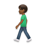 🚶🏾‍♂️ Emoji Hombre Caminando: Tono De Piel Oscuro Medio en LG Velvet.