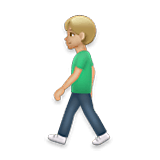 🚶🏼‍♂️ Emoji Hombre Caminando: Tono De Piel Claro Medio en LG Velvet.