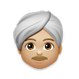 👳🏼‍♂️ Emoji Mann mit Turban: mittelhelle Hautfarbe LG Velvet.