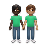 👨🏿‍🤝‍👨🏽 Emoji händchenhaltende Männer: dunkle Hautfarbe, mittlere Hautfarbe LG Velvet.