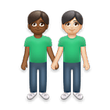 Emoji 👨🏾‍🤝‍👨🏻 Due Uomini Che Si Tengono Per Mano: Carnagione Abbastanza Scura E Carnagione Chiara su LG Velvet.