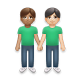 Emoji 👨🏽‍🤝‍👨🏻 Due Uomini Che Si Tengono Per Mano: Carnagione Olivastra E Carnagione Chiara su LG Velvet.
