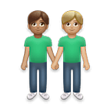 Emoji 👨🏽‍🤝‍👨🏼 Due Uomini Che Si Tengono Per Mano: Carnagione Olivastra E Carnagione Abbastanza Chiara su LG Velvet.