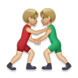 🤼🏼‍♂️ Emoji Hombres Luchando, Tono De Piel Claro Medio en LG Velvet.
