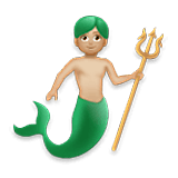 🧜🏼‍♂️ Emoji Sirena Hombre: Tono De Piel Claro Medio en LG Velvet.