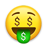 🤑 Emoji Rosto Com Cifrões na LG Velvet.