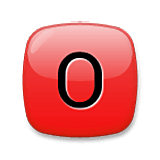 Großbuchstabe O in rotem Quadrat LG Velvet.
