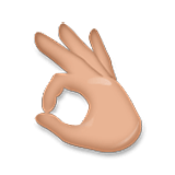 Emoji 👌🏽 Mano Che Fa OK: Carnagione Olivastra su LG Velvet.