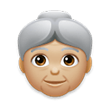 Emoji 👵🏼 Donna Anziana: Carnagione Abbastanza Chiara su LG Velvet.