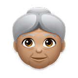Emoji 👵🏽 Donna Anziana: Carnagione Olivastra su LG Velvet.