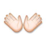 👐🏻 Emoji offene Hände: helle Hautfarbe LG Velvet.