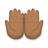 Emoji 🤲🏾 Mani Unite In Alto: Carnagione Abbastanza Scura su LG Velvet.