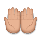 Emoji 🤲🏽 Mani Unite In Alto: Carnagione Olivastra su LG Velvet.