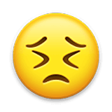 Emoji 😣 Faccina Perseverante su LG Velvet.