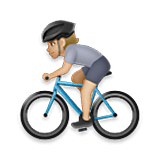 🚴🏼 Emoji Persona En Bicicleta: Tono De Piel Claro Medio en LG Velvet.