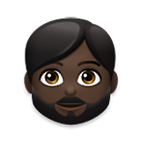 Emoji 🧔🏿 Uomo Con La Barba: Carnagione Scura su LG Velvet.