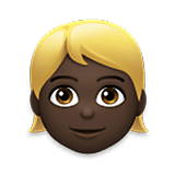 Emoji 👱🏿 Persona Bionda: Carnagione Scura su LG Velvet.