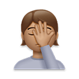 🤦🏽 Emoji Persona Con La Mano En La Frente: Tono De Piel Medio en LG Velvet.