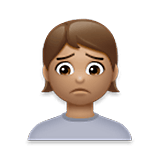 Emoji 🙍🏽 Persona Corrucciata: Carnagione Olivastra su LG Velvet.