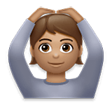 🙆🏽 Emoji Person mit Händen auf dem Kopf: mittlere Hautfarbe LG Velvet.