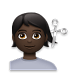 💇🏿 Emoji Persona Cortándose El Pelo: Tono De Piel Oscuro en LG Velvet.