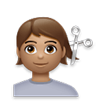 💇🏽 Emoji Person beim Haareschneiden: mittlere Hautfarbe LG Velvet.